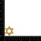 Set of 3, Small Gold Star of David, Embroidered, Iron on Patch